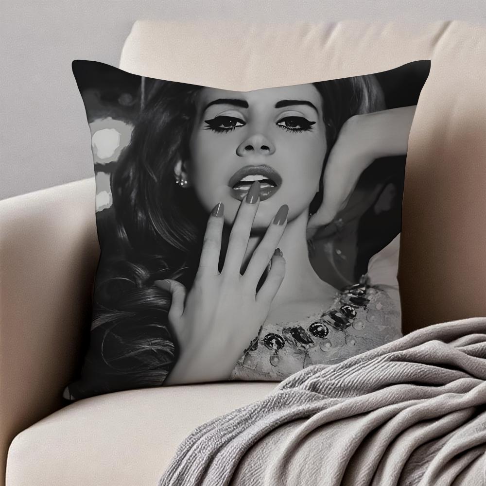 LLana Del Rey Cushion Cover Pillowcase Antidustmite Invisible Zipper Short Plush Sofa Cushion
