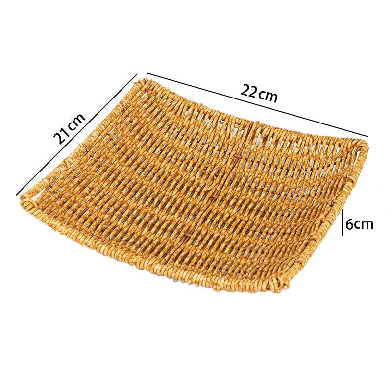 Rattan Style Multi Layer Fruit Basket Tea Snack Tray Home Storage Organizer