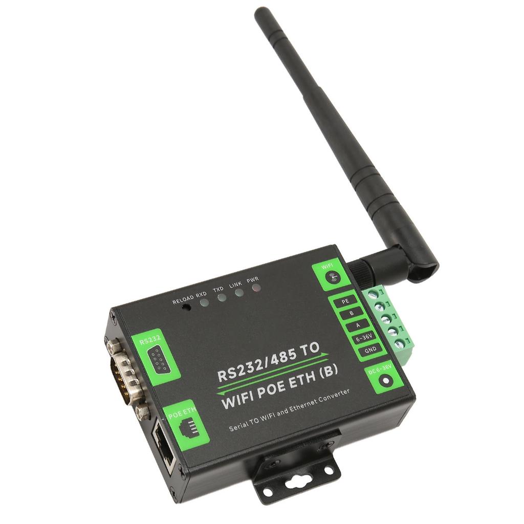 RS232 RS485 na WiFi POE Ethernet Sériový serverový převodník Multifunkční Průmyslový Sériový port