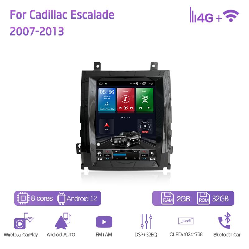 

10.4Inch Car Multimedia Player For Cadillac Escalade 2007-2013 GPS Navigation Radio Android12 8Core 8+128G CarPlay 4G 360Camera