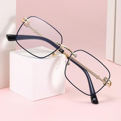 Protezione Occhi Anti-Luce Blu Occhiali da Lettura Blocco Raggi Blu Metallo Ipermetropia Occhiali Ultraleggeri Occhiali Quadrati