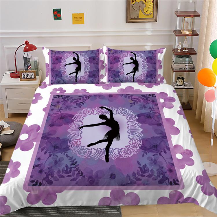 Polyester Bedding Two Or Three Piece Digital Printing Dance Silhouette