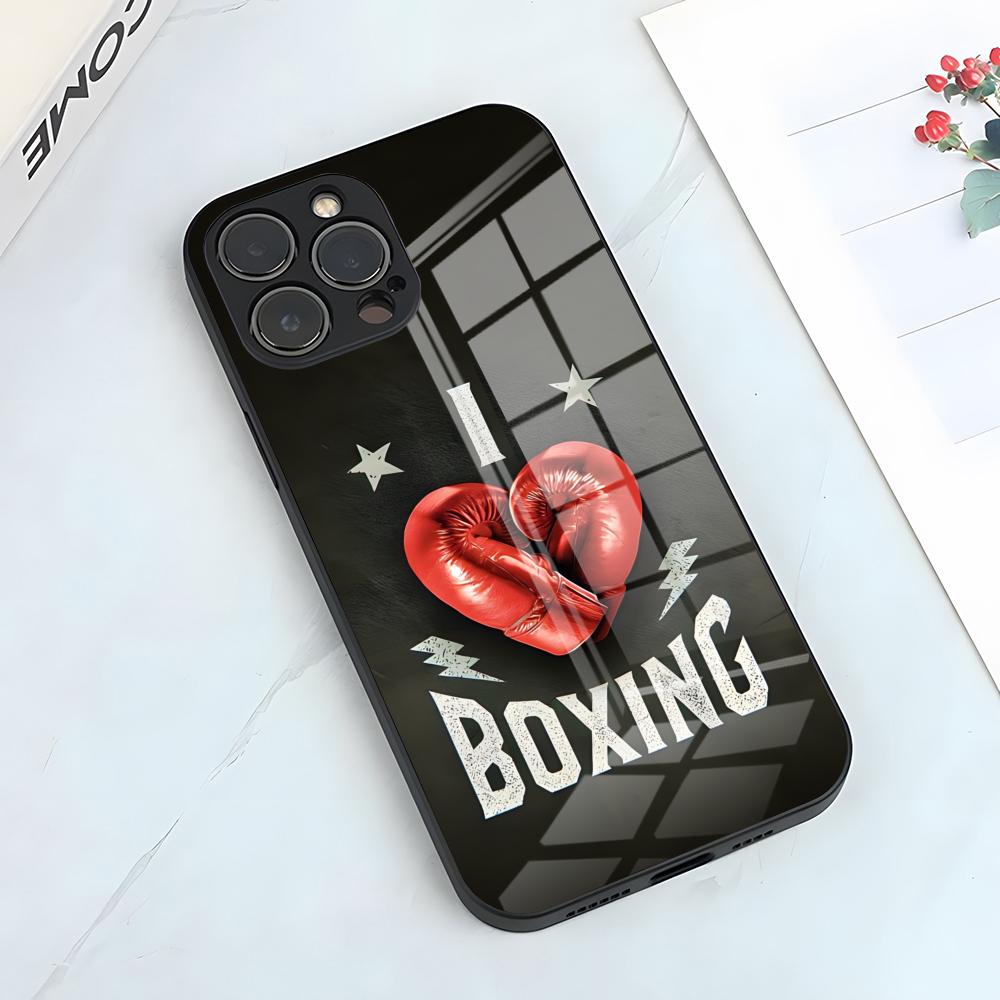 

Boxing Gloves Phone Case For IPhone 17 Pro Max 15 Pro 16 14 Plus 12 13 Mini 11 Pro Shockproof Glass Cover iPhone15 ProMax