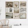 Vintage Gallery Wall Print Lake Cloud Landscape Flower Canvas Paintings Nordic Posters and Prints Living Room Home Decoration