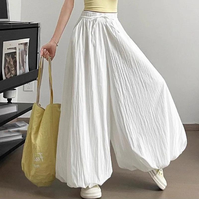 Mädchen Koreanische Mode Weite Hosen Schicke Designer High Waist Hosen Damen Baggy Dünne Lässige Tägliche Hose
