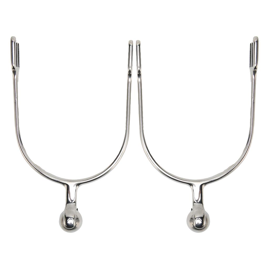 2Pcs Women Horse Spurs Stainless Steel Western Spurs with Roller Ball for Equestrian Boots Horsemanship Lovers