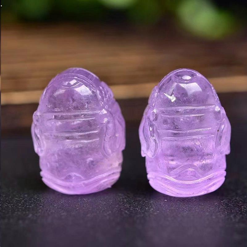 Amethyst Butterfly Flower Charm: Buddha, Nine-Tailed Fox, Cat, Rabbit, Crystal Bear Pendant