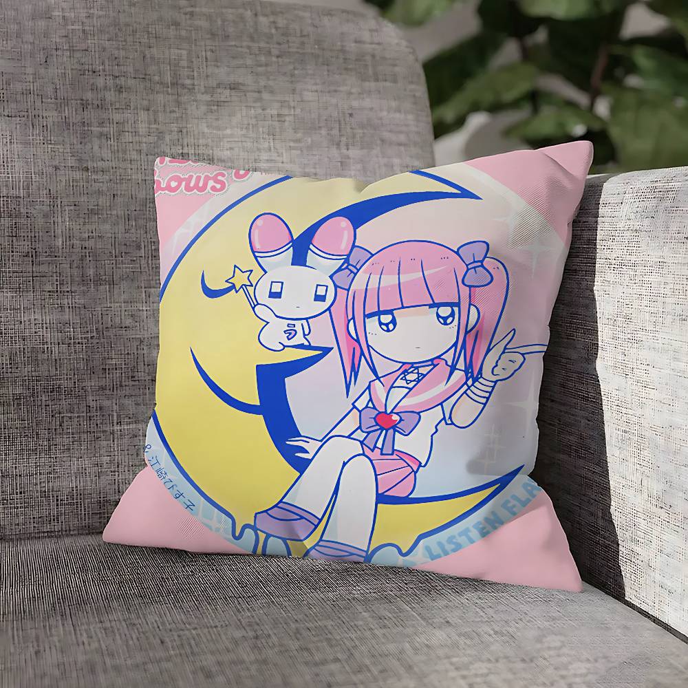 Cute M-Menhera C-Chan Girl Pillow Case For Sofa Decor Car Office Room Printing Cushion Cover Decorations and Protector