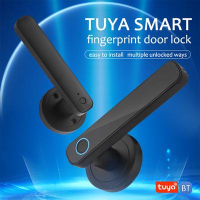 Smart Fingerprint Door Lock Keyless Entry Biometric Door Lock with Handle Set Support Key Unlock Intelligent Tuya App