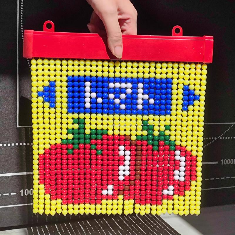 Vintage Caramel Pudding Pattern Bead Mini Curtain Decorative Crafts Kawaii Sushi Beaded Painting for Girls Room Decor INS Style