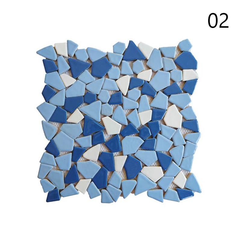 30x30cm Barevné Keramické Štěrkové Mozaikové Dlaždice Horký Pramen Bazén Rybičky Bazénové Fragmenty Toaleta Protiskluzová Dlaždicová Deska Podlaha Stěna Dekorace DIY