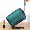 Geometric Pattern Cosmetic Bag Waterproof Portable Handheld Makeup Pouch Large Capacity Storage Organizer For Women Gifts