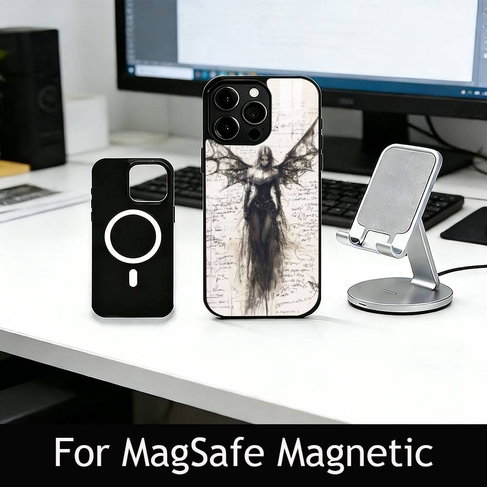G-Gothic Cyber Sigil Phone Case For iPhone17,16,15,14,13,12,11 Plus,Pro Magnetic with Magsafe Wireless Charging