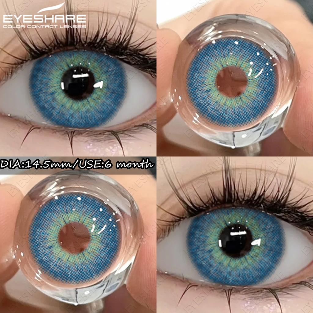 Eyeshare 1Pair NEW Color Contact Lenses High Quality Brown Eye Makeup Contact Fashion Blue Eyes Lenses Gray Contacts 6 Months