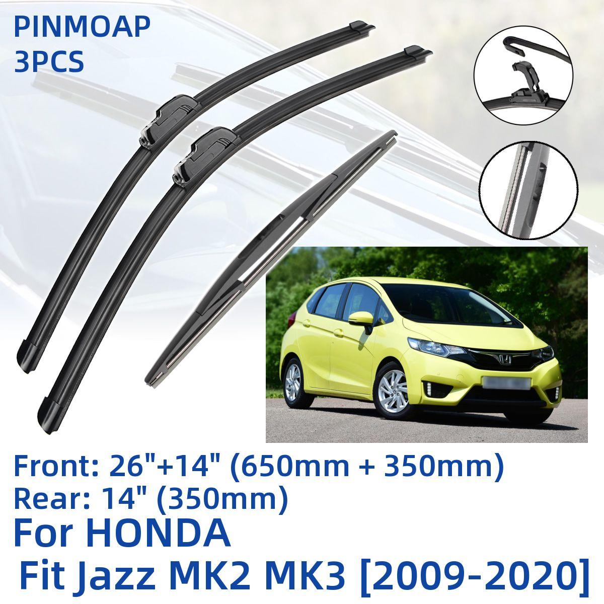 

3ШТ для HONDA Fit Jazz MK2 MK3 2009-2020 26 +14 +14 Передние задние щетки стеклоочистителя Лобовое стекло Лобовое стекло Резак окна Аксессуары 2016 2017 2018 2019 2020