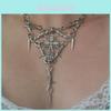 Unique Geometric Design Thorn Cross Pendant Necklace For Women Fashionable Casual Style