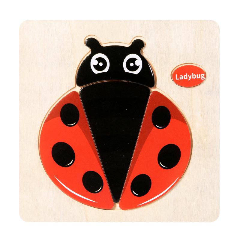 Children's 3D Wooden Animal & Transportation Shape Puzzle for Early Education