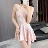 New Live Broadcast Women's Ice Silk Nightdress, Sexy Lace Suspender, Summer Thin Pure Desire Pajamas, Loungewear, Hanging Skirt
