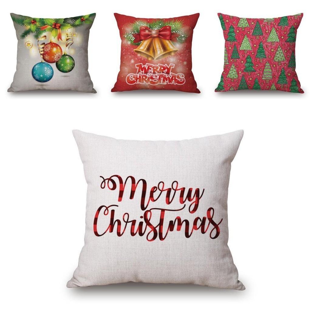 Merry Christmas Xmas Gift Designed Throw Pillow Case Cover Cushion 18 X 18 Inch Premium Quality For Festive Home Decoration