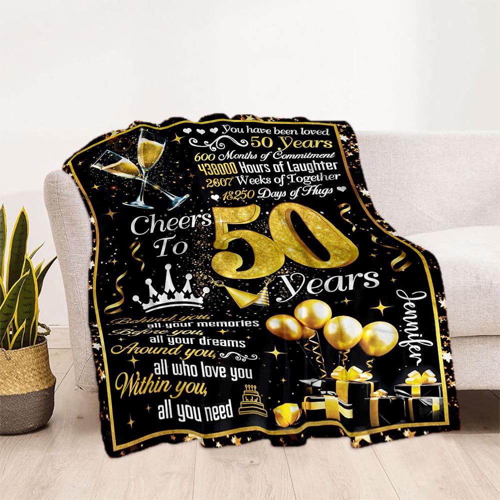 50 Years Of Love And Laughter flannel,Lightweight,Flannel Blanket,Comfortable Blanket, Sofa Blanket, Gift blankets,Holiday Gift Blanket Blankets