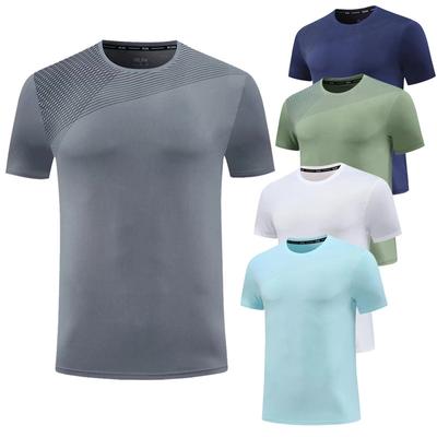 Sommer Sport T-Shirt Herren Kurzarm Elastisch Slim Fit Eis Seide Schnelltrocknend Kleidung Lauf T-Shirt Fitness Kleidung Basketball Trainings Top