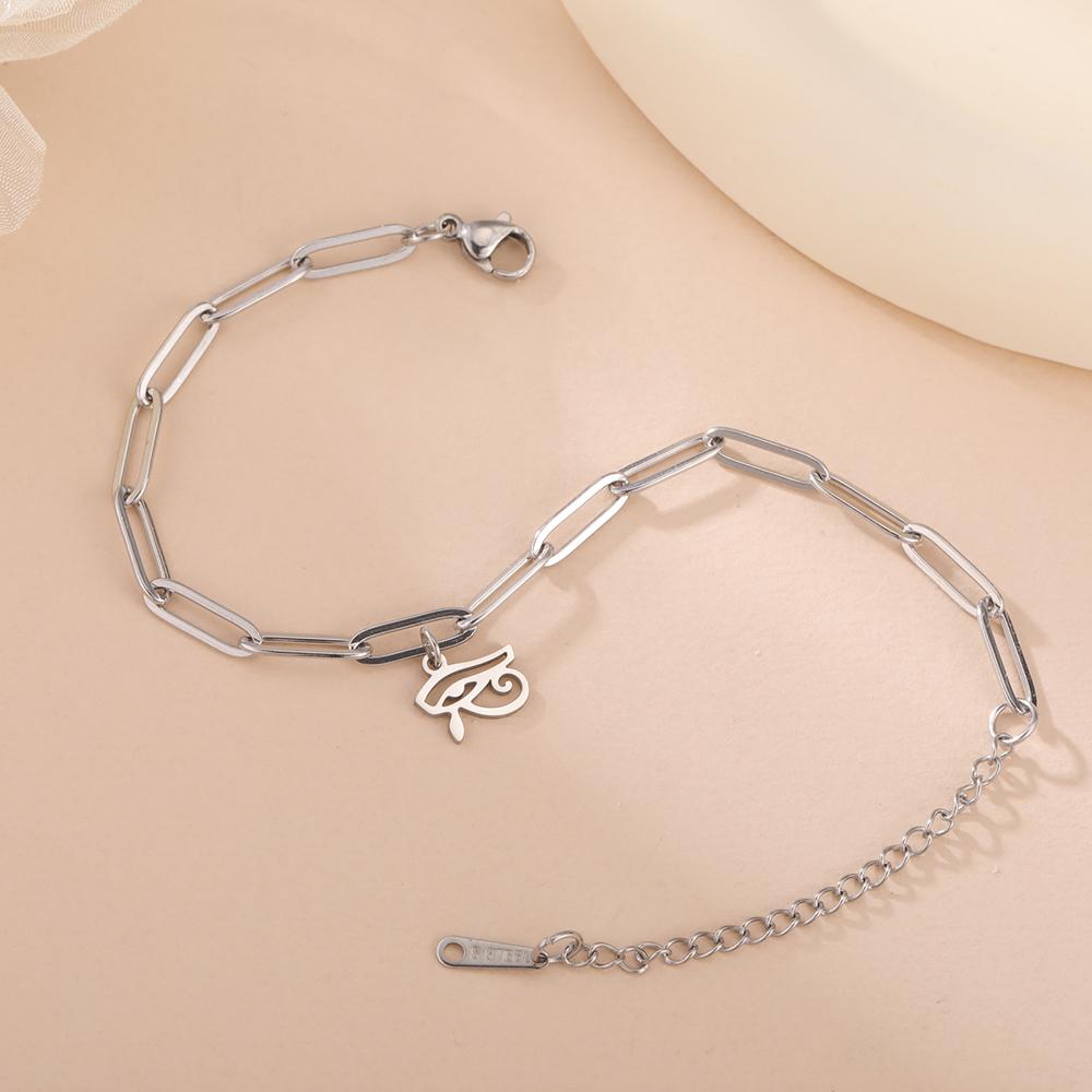 Dawapara Eye of Horus Bracelet Ancient Egyptian Protective Amulet Stainless Steel Charm Bracelet for Men Women