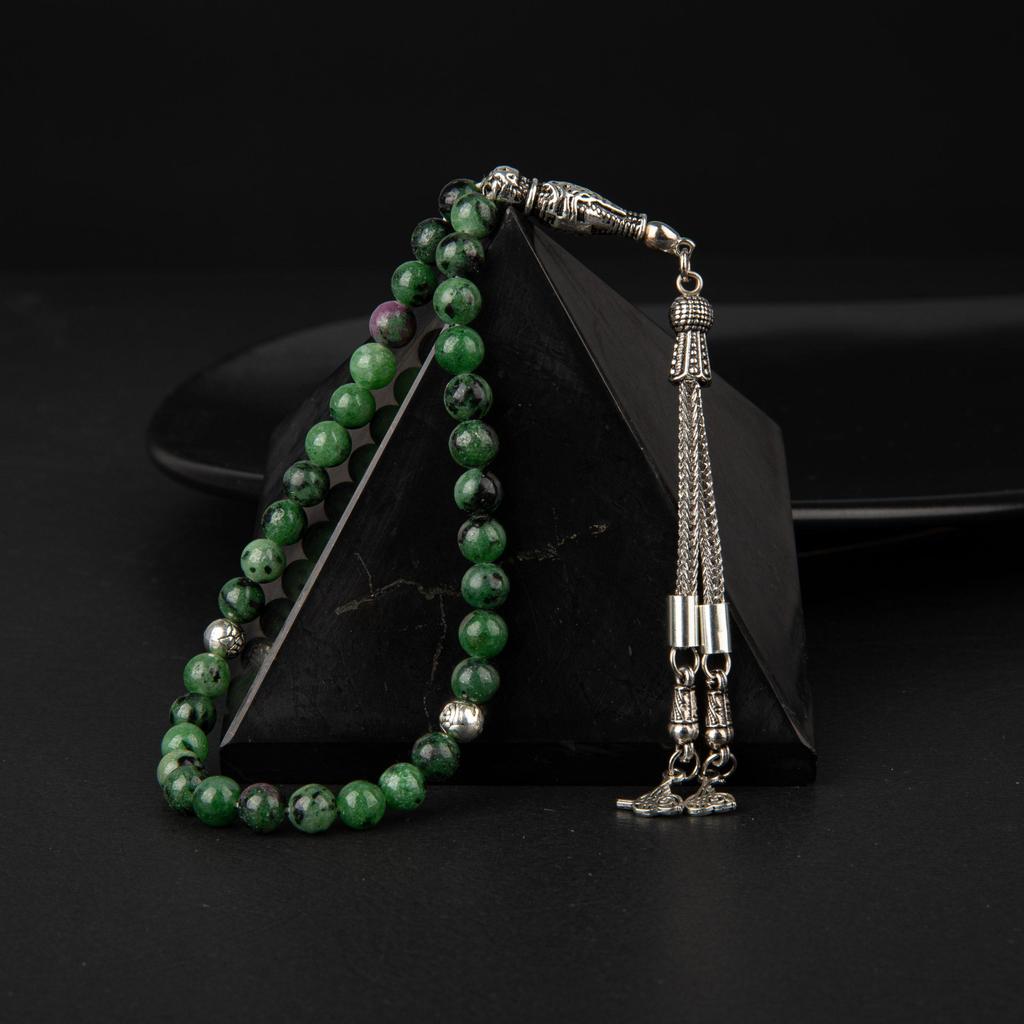 Modlitební korálky z přírodního kamene Anyolit 33 kusů – 6 mm