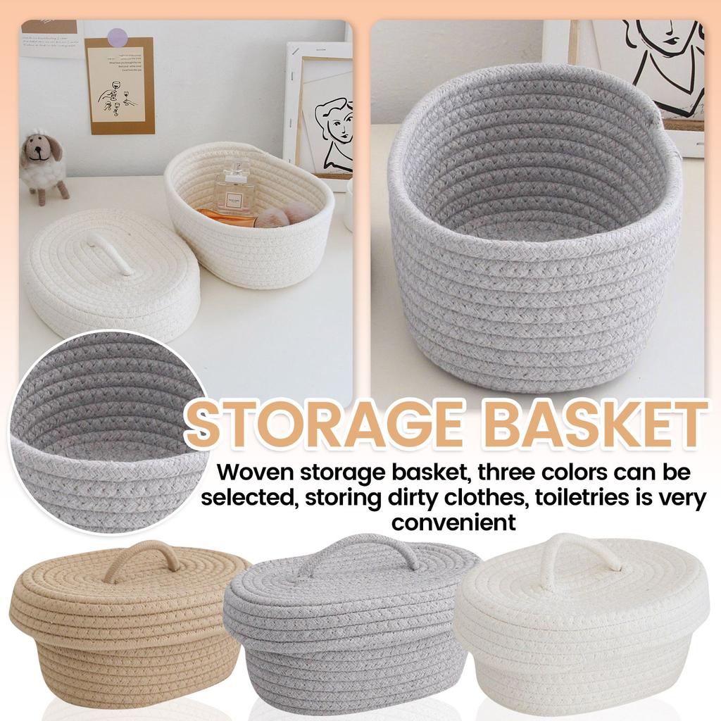 Desktop Dustproofs Storage Box Handmade Cotton Thread Mobile Phone Cosmetics Sundries Storage Basket Snack Needle And Thread Storage Basket