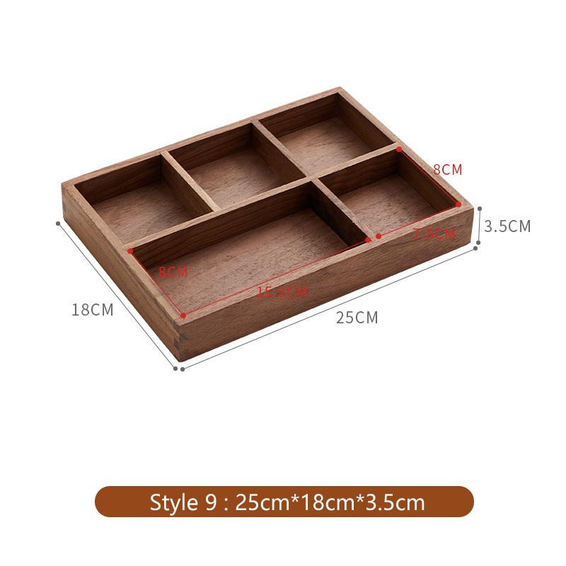 HeMu Solid Wood Entrance Desk Miscellaneous Coffee Table Office Key Storage Box Jewelry Cosmetics Stationery Sorting Box Tray