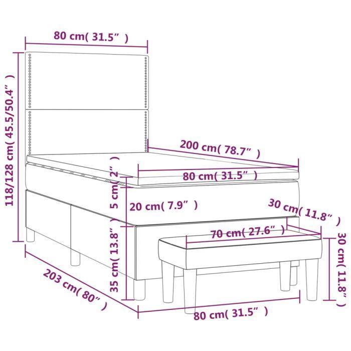 3137754 vidaXL Lit à sommier tapissier et matelas Rose 80x200 cm Velours
