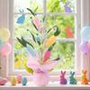 Künstliche Oster-Topfpflanzen 42 cm Osterei-Baum Tischdekorationen mit Pfeifenreiniger-Karotten Künstliche Blumen für Kaminsims Kamin Haus Frühling Dekor