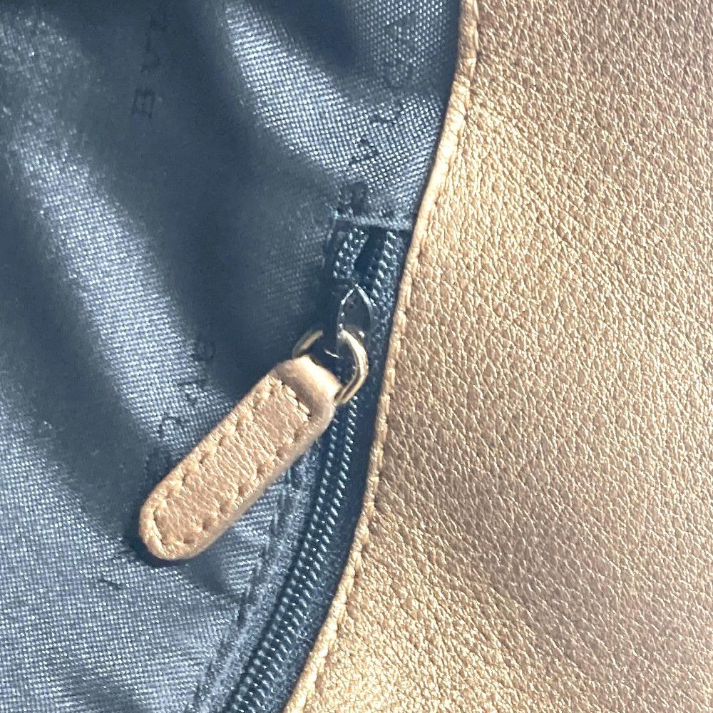 BVLGARI Logo S.Bulgari Hand Bag Vertical Tote Bag Leather Gold