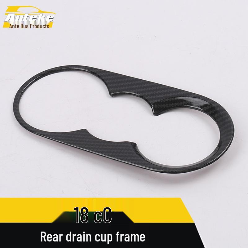 18 CC Rear Water Cup Frame Bright Ring & Armrest Box Cup Holder Decorative Sticker