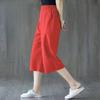 women's High Waist Cotton Linen Wide Leg Cropped Pants Summer Loose Casual Sevena??Point Trousers Plus Size Mom Pants
