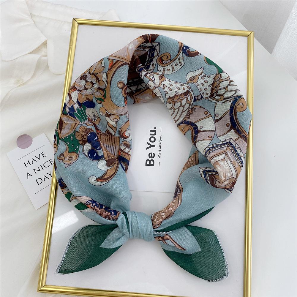 Versatile Cotton Linen Silk Scarf: Spring & Autumn Unisex Small Square Neck & Head Accessory