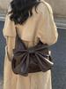 Underarm Bag Women's 2026 New Fashi Large Capacity Bow One Shoulder Bags Temperament Commuter Soft PU Crossbody Pouch