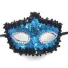 Lace Handheld Masquerade Masque with Stick Butterfly Sequin Half Face Eye Cushion for Women Carnival Venetian Prom Halloween Cosplay Parties