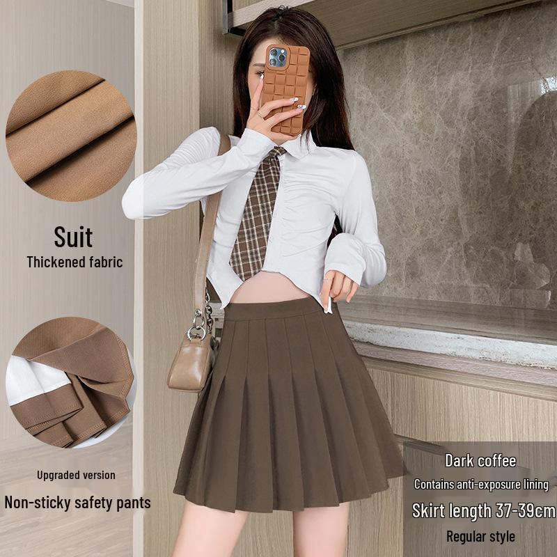 

Женская мини-юбка плиссе с высокой талией, черная - в японском стиле, большого размера, средней длины для лета и зимы S