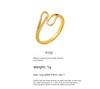 Stainless Steel Personalized Hollow Geometric Asymmetric Opening Ring Plated Minimalist Ring For Gift