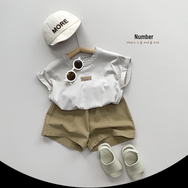 Children's Retro Korean Cotton T-shirt - Summer Short-Sleeved for Ages 3-5 Boys and Girls