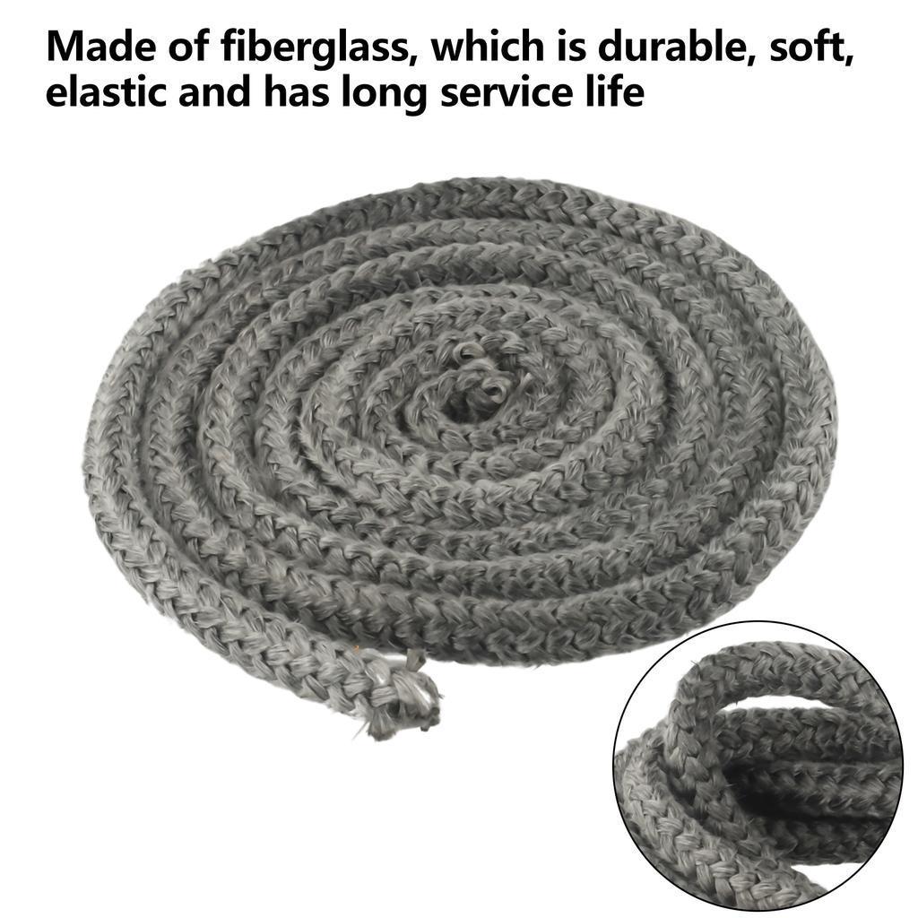 Black Fiberglass Sealing Rope 12mm Diameter 2 Meter Length Gasket For Wood Stove Door Fireplace Boiler Industrial Oven Seal