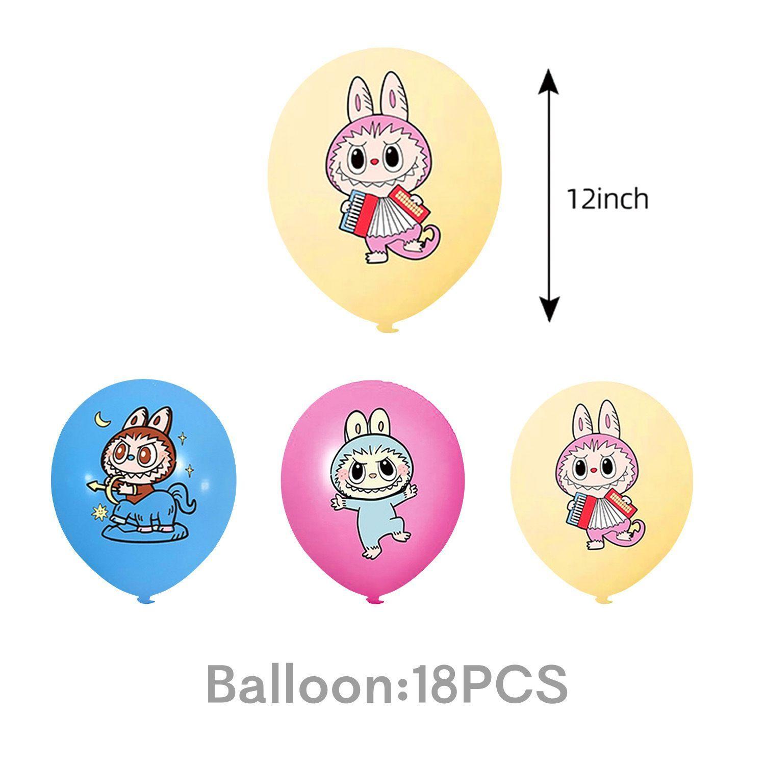 

Посуда Лабубу, Мультяшная праздничная посуда, Украшения для детского дня рождения, Одноразовые скатерти, Праздничные композиции 18pcs balloons