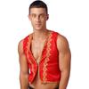 Mens Steampunk Victorian Vest Gold Trims Embroidery Open Front Design Medieval Gothic Waistcoat Arabian Costume