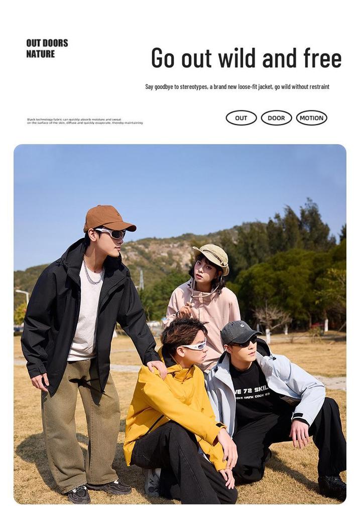 Men's and Women's Spring/Autumn Outdoor Waterproof Windbreaker