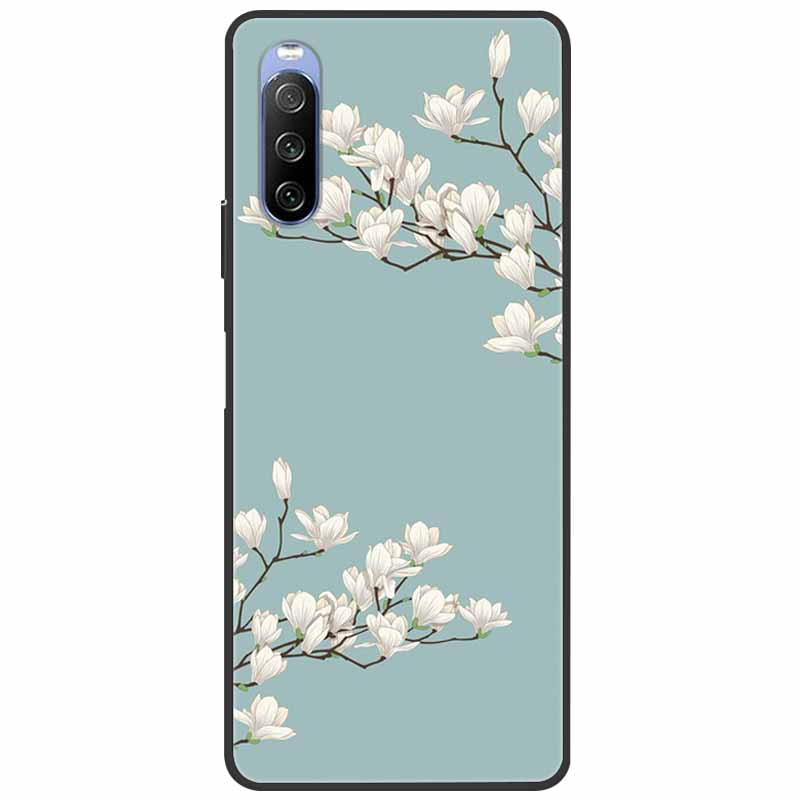 Soft Cover For Sony Xperia 10 III /5 III /1III Case Silicone Painted Marble Cat Funda Cover for Sony Xperia 1 II /10 II /5 Coque