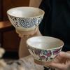 Retro Handmade Coarse Pottery 5-Inch Tall Bowl B & B Rice Bowl Dessert Bowl Soup Small Bowl Export