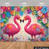 2D Colorful Flamingo Tapestry, Mexican Fiesta Cinco De Mayo Banner