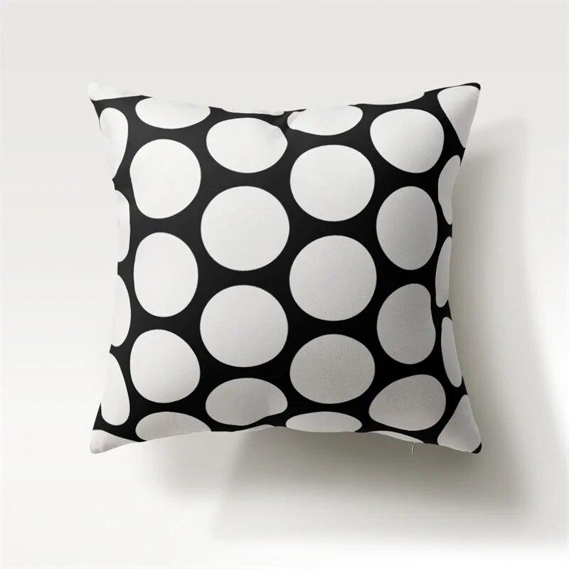 Nordic Simple Fashion Black and White Geometric Polyester Pillowcase 45x45cm Sofa Chair Car Cushion Cover Home Decor Pillowcase
