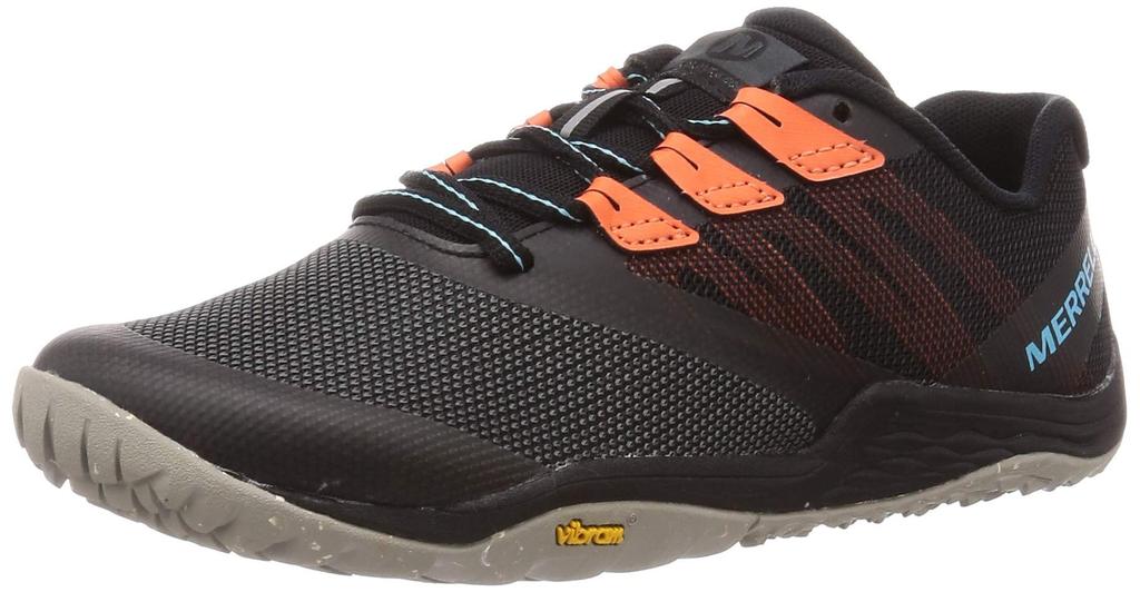 Merrell Trail Glove 5 Eco Women's Fitness Shoes, Barefoot Minimalist Trail Running Sneakers, Black/Goldfish, US 5.5 (22.5cm), 2E Wide