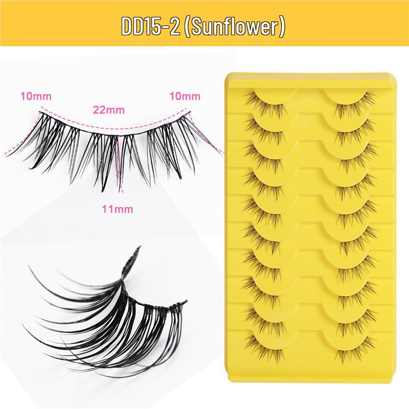 

European & American 3D Cat Eye Eyelashes - 10 Pairs of Real Fox Slanted False Lashes Standard